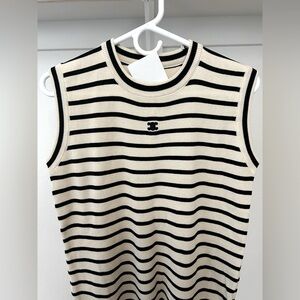 Celine White Sleeveless Top